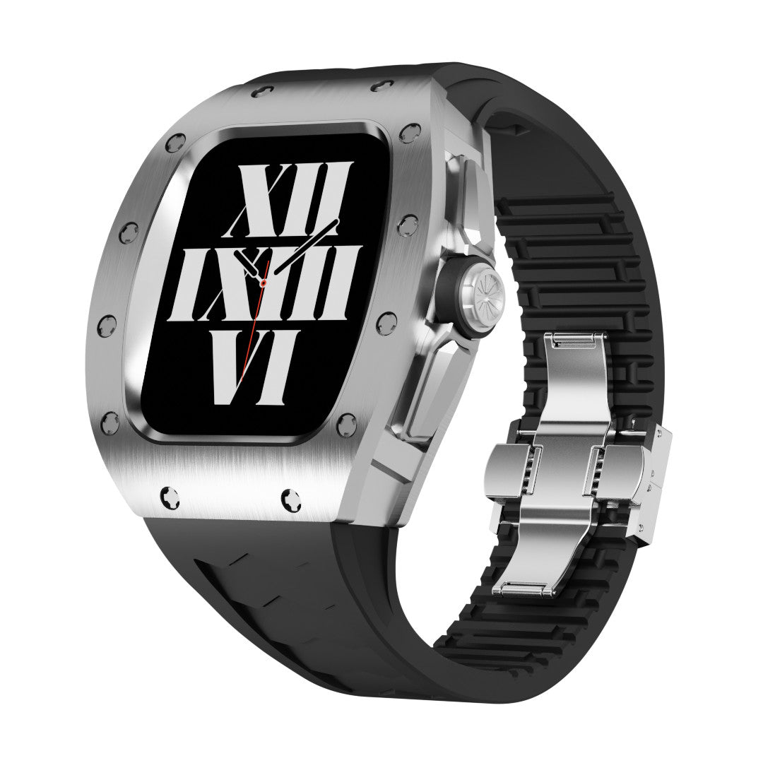 RM9008 Series - Silver Wine barrel Apple Watch Case