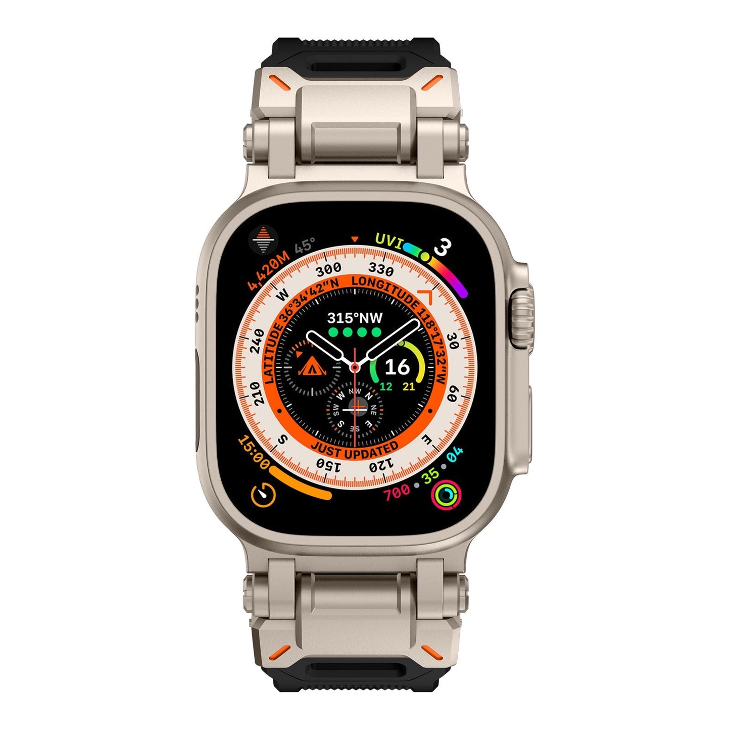 Explorer Rubber Band With Titanium Adapter For Apple Watch
