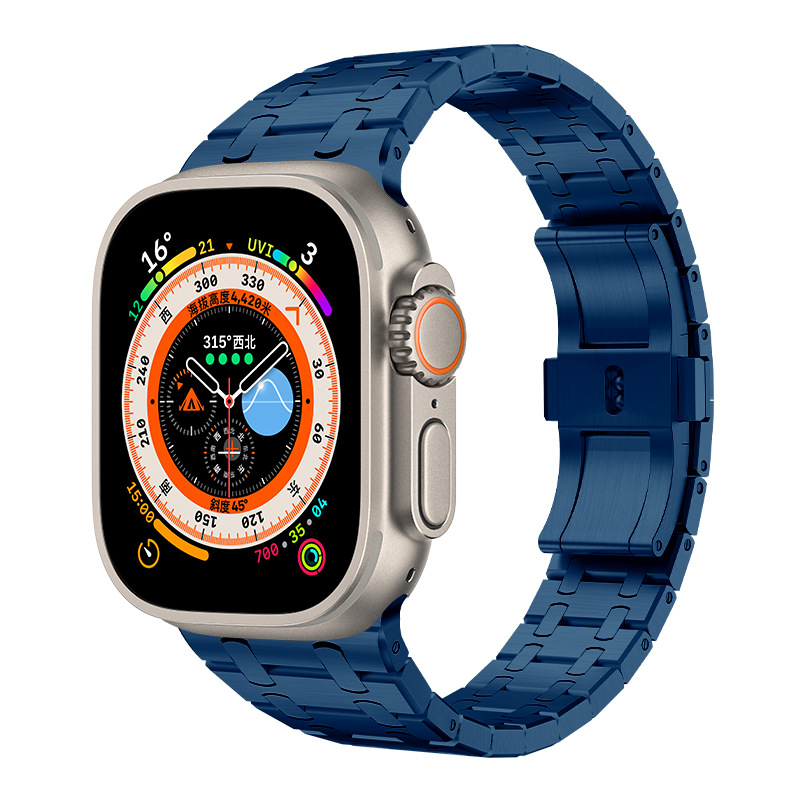NEW AP Stainless Steel Double Chain Refit Band For Apple Watch