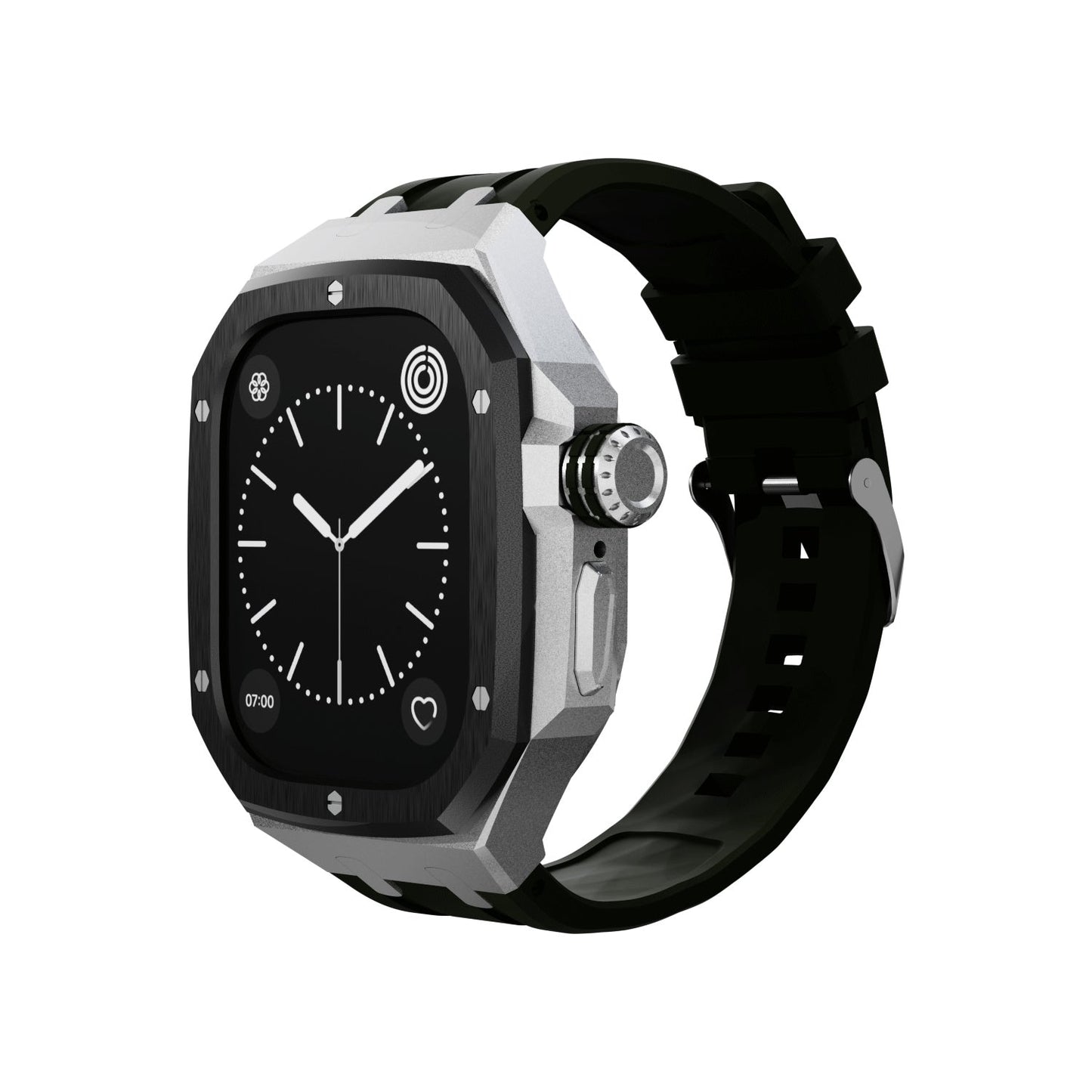 AP6008 Retrofit Kits - Black Silver Armor Apple Watch Case