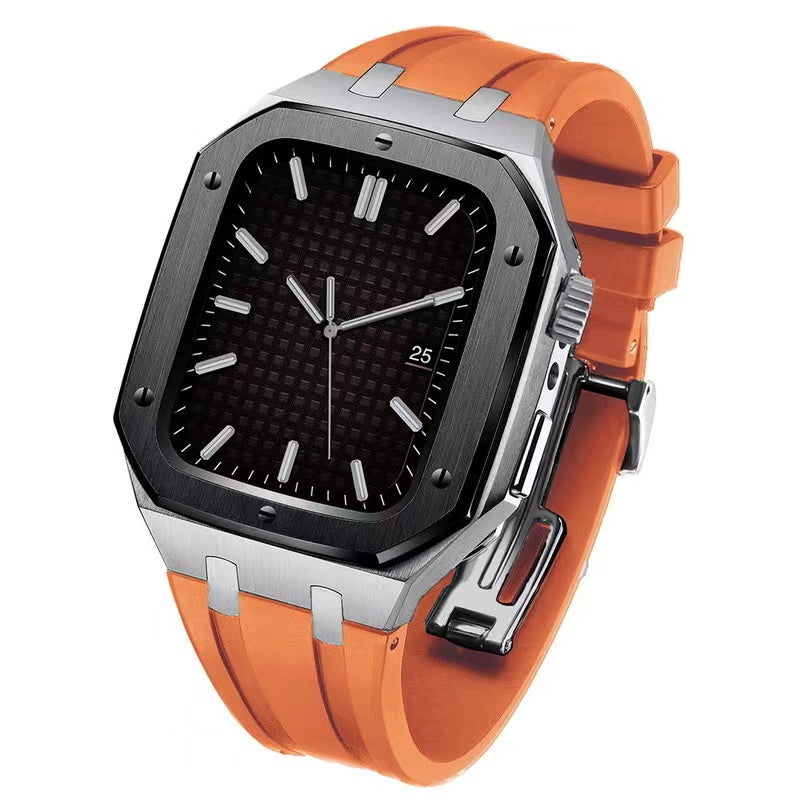 AP6006 Series- Black&Silver Armor Apple Watch Case