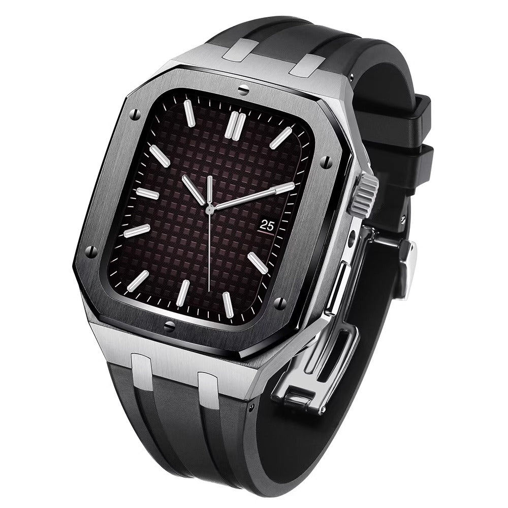AP6006 Series- Black&Silver Armor Apple Watch Case